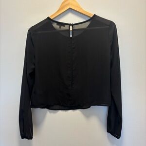 Sunday Best Aritzia black sheer crop with open back slit.